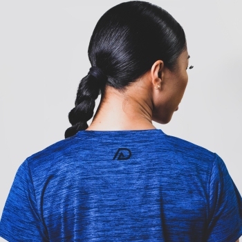 Blue Sleeve Shirt V-neck - Blue V-Neck T-Shirt