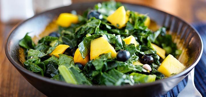 Massaged Kale, Blueberry, & Mango Salad