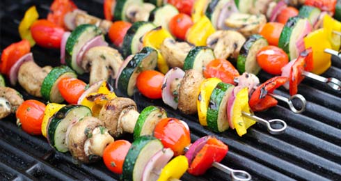 Grilled Vegetable and Mushroom Kabobs