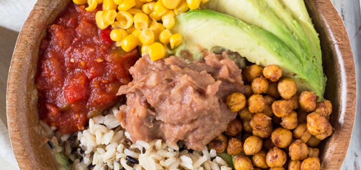 Wild Rice Burrito Bowl & Creamy Cilantro Dressing