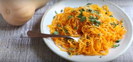 Vegan Spiralized Butternut Squash Noodles