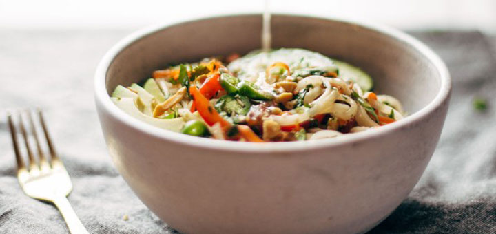 Vegetarian Spring Roll Bowls With A Sweet Garlic Lime Sauce