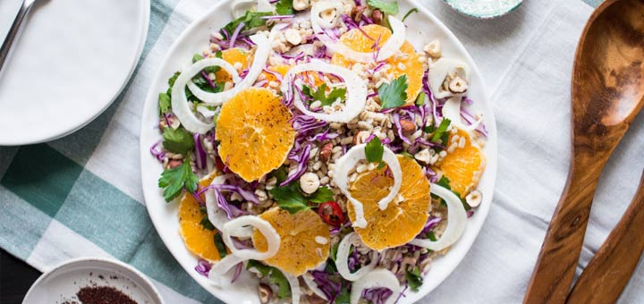 Vegan Fennel, Orange, & Barley Wheat Salad