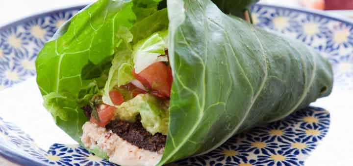 Collard Wraps With Avocado & Sunflower Seed Paste