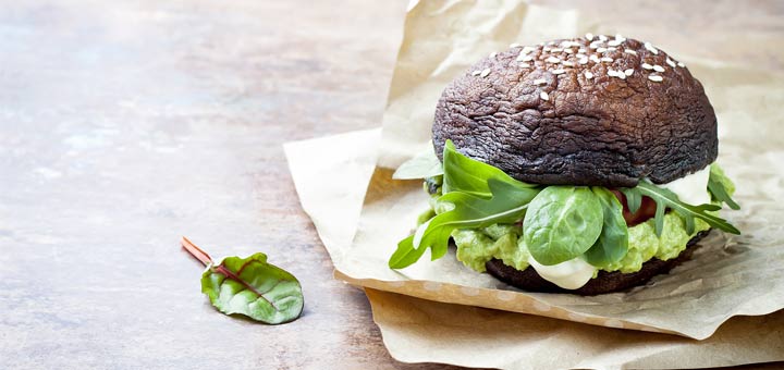 Raw Dehydrated Portobello Mushroom Burgers