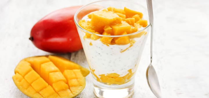 Raw Mango Yogurt With A Mango Chia Jam