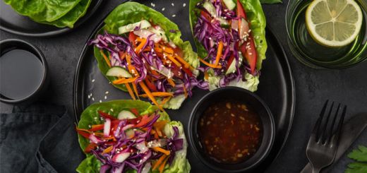 Asian Lettuce Cups With Almond Butter Dipping Sauce