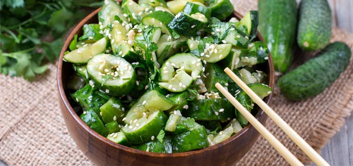 Spicy Sesame Cucumber Salad