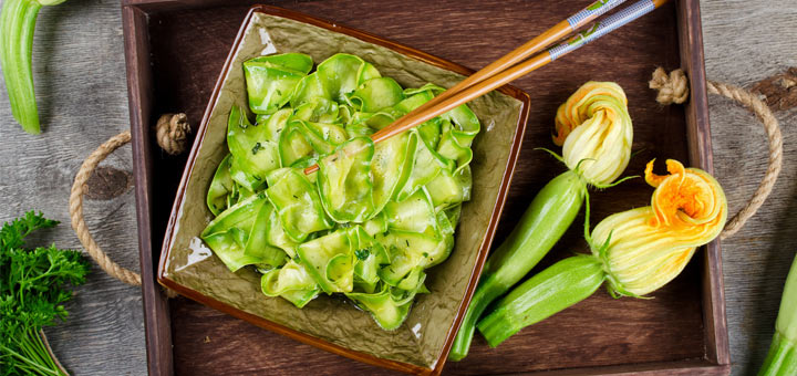 Raw Zucchini Ribbon Salad With A Lemon Vinaigrette