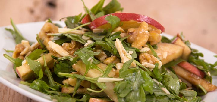 Apple Arugula Salad With An Apple Cider Vinaigrette