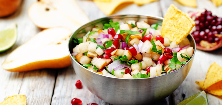 5-Ingredient Pear Pomegranate Salsa