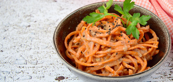 Carrot Noodles With Almond Butter Sauce