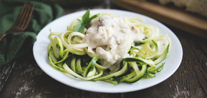 Zoodles With Raw Alfredo Sauce