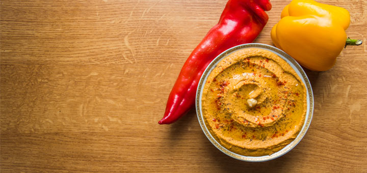 Raw Red Bell Pepper Hummus